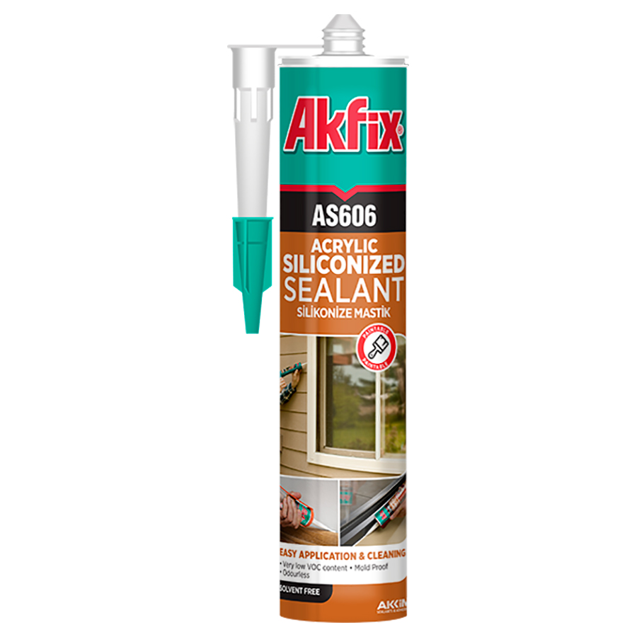 Akfix  AS606 герметик акриловый силиконизированный