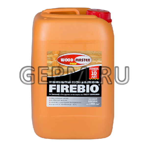 WOODMASTER PROF FIREBIO состав огнебиозащитный пропиточный для древесины